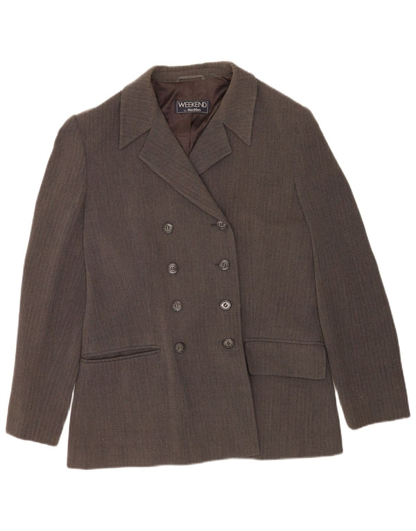 Max Mara Veste blazer week-end pour femme UK 16 Grand chevron gris