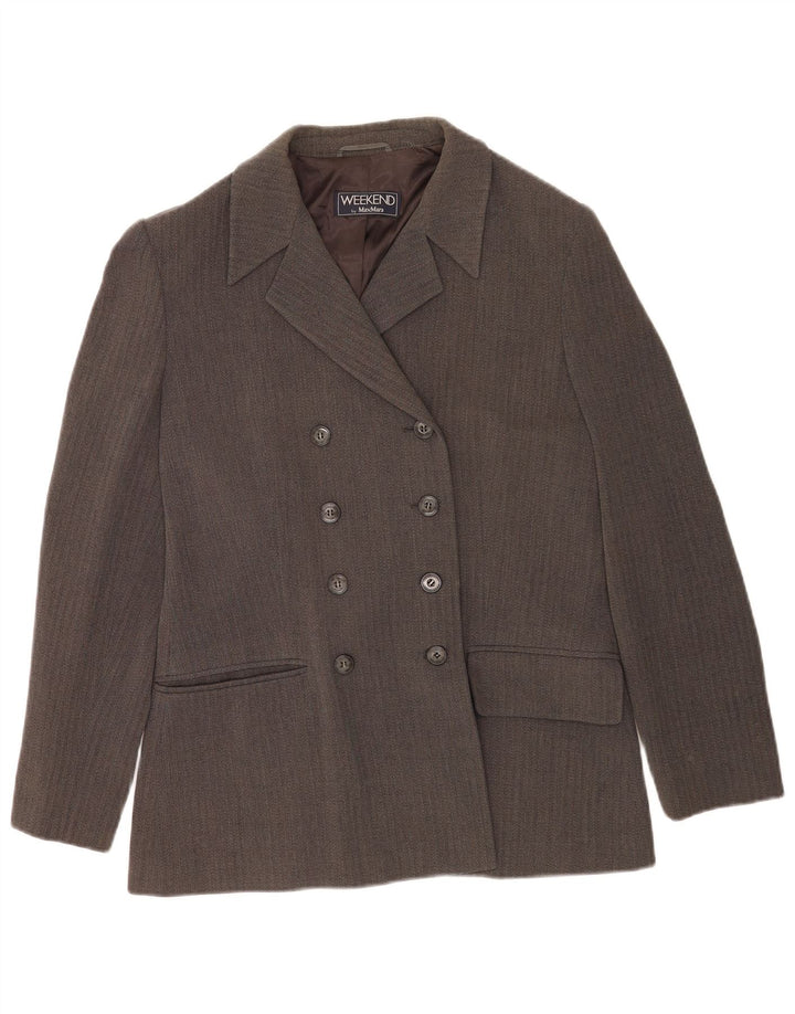 Max Mara Veste blazer week-end pour femme UK 16 Grand chevron gris