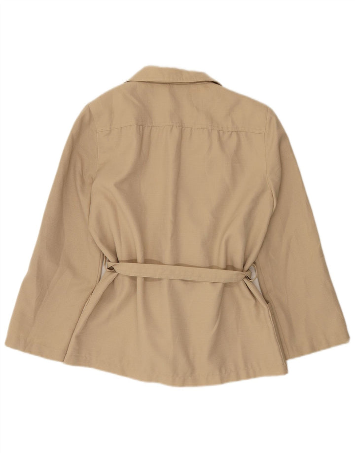 Veste Blazer Femme Vintage UK 14 Polyester Beige Moyen