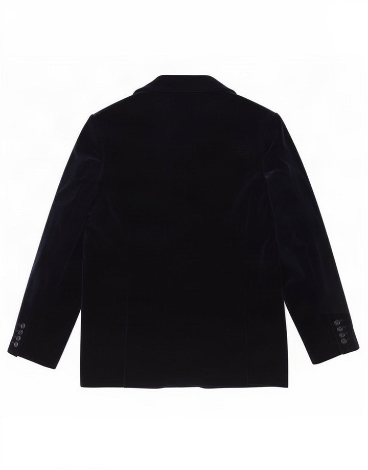 vintage Femme 1 Bouton Blazer Veste UK 14 Moyen Bleu Marine Coton
