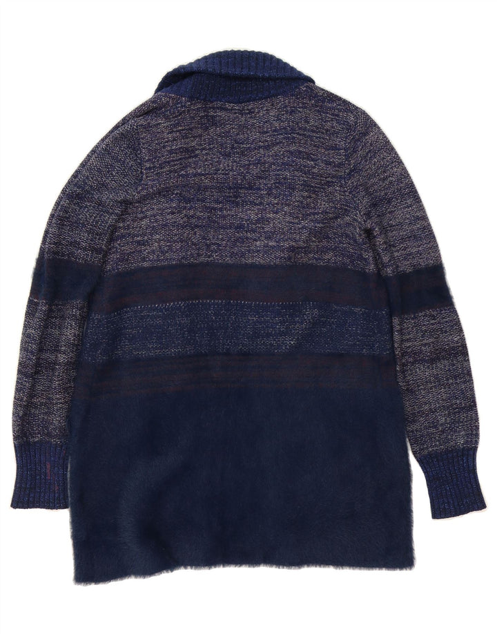 DESIGUAL Womens Cardigan Sweater UK 14 Medium Navy Blue Colourblock Vintage Desigual and Second-Hand Desigual from Messina Hembry 