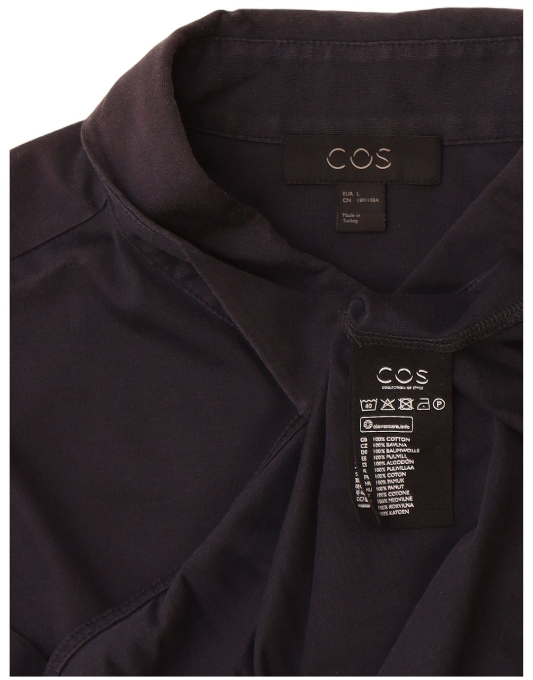Cos Chemise à Manches Courtes Homme Grand Bleu Marine Coton