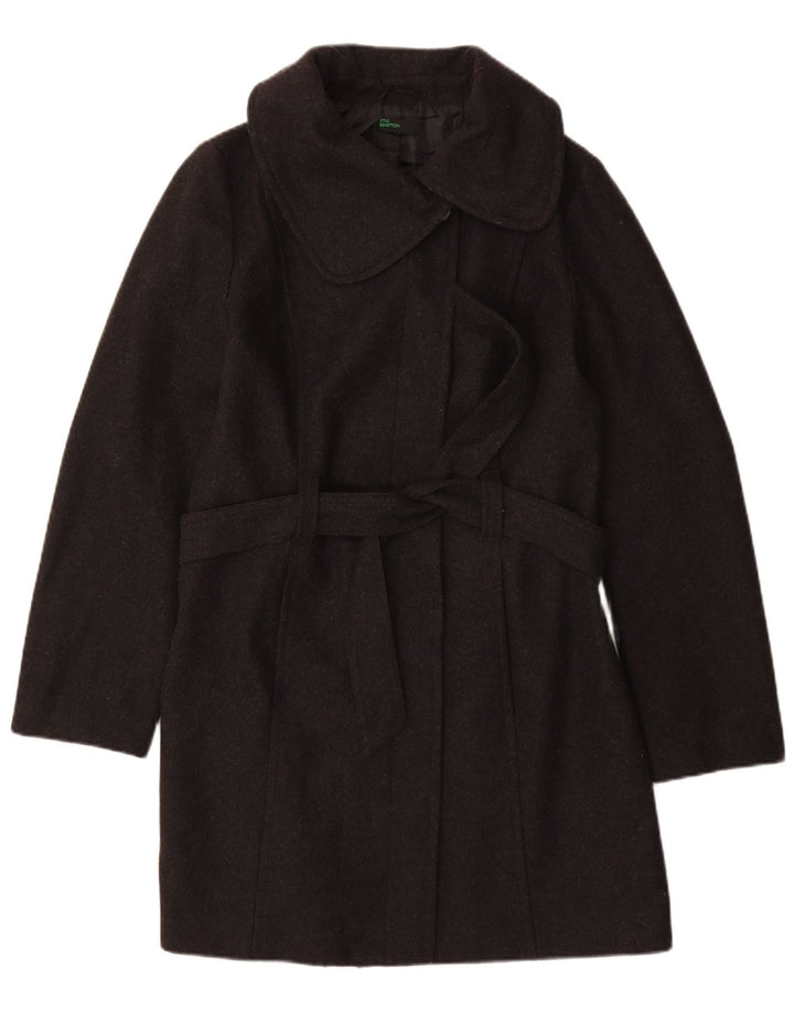 BENETTON Pardessus Femme IT 46 Large Gris Laine