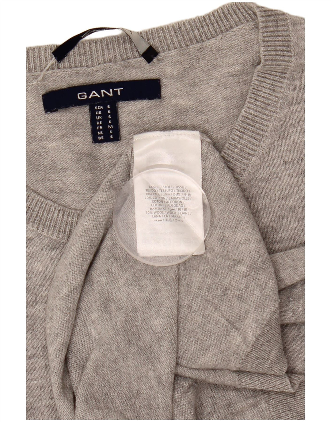 GANT Cardigan Femme Pull UK 10 Petit Gris Coton