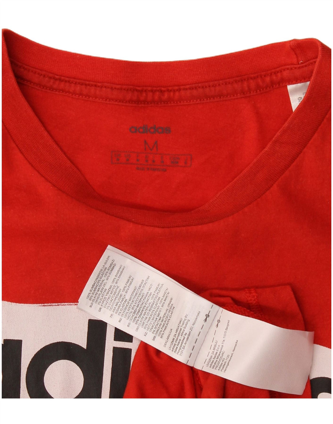 Adidas T-Shirt Graphique Homme Rouge Moyen Coton