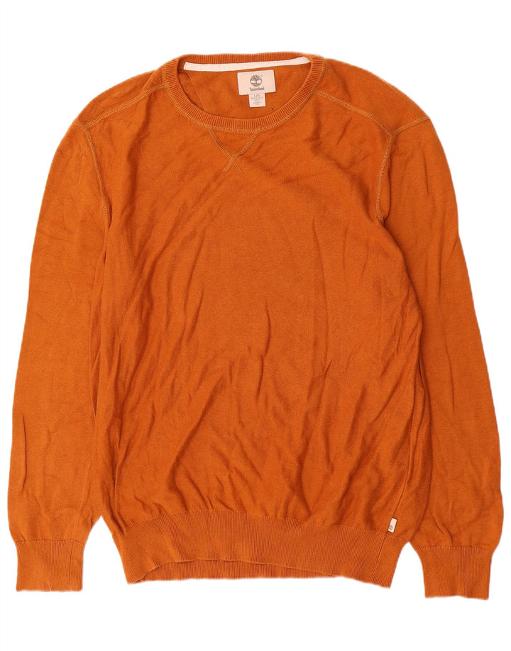 Timberland Pull à col rond coupe classique pour homme, grand coton orange