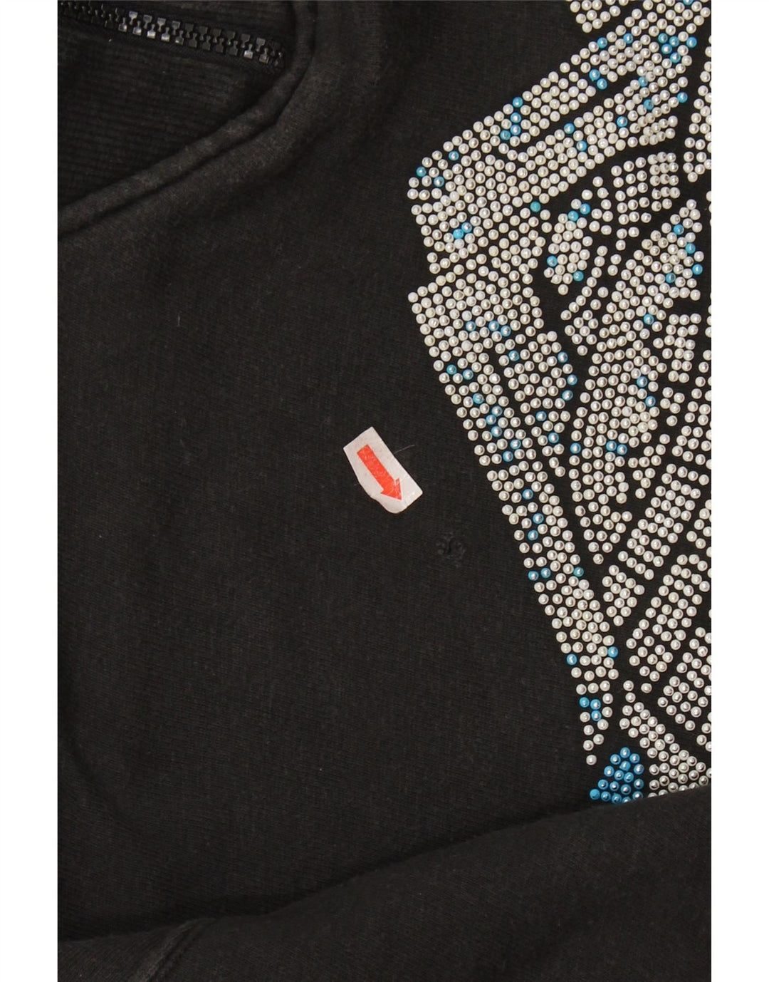 NORTONS Sweat-shirt graphique à col zippé pour femme UK 14 Noir moyen