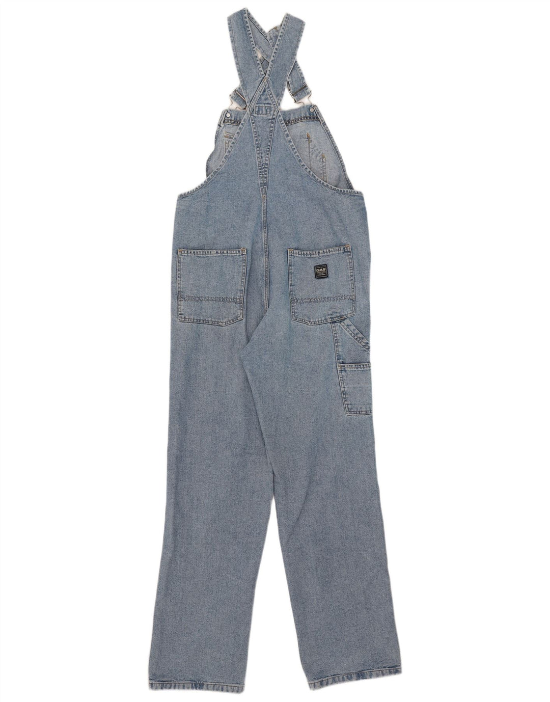 Gas Salopette Cargo Homme Jean Moyen W34 L31 Bleu Coton