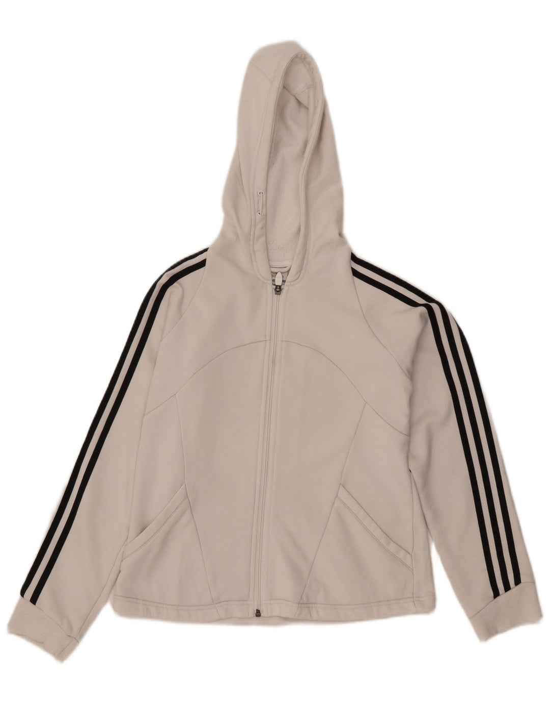 Adidas Pull à capuche zippé pour femme UK 14 Medium Off White