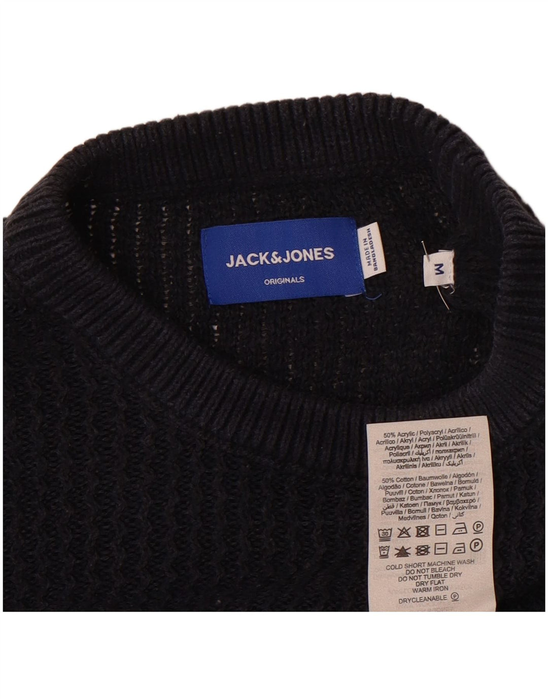 Jack & Jones Pull Col Rond Homme Bleu Marine Moyen Acrylique