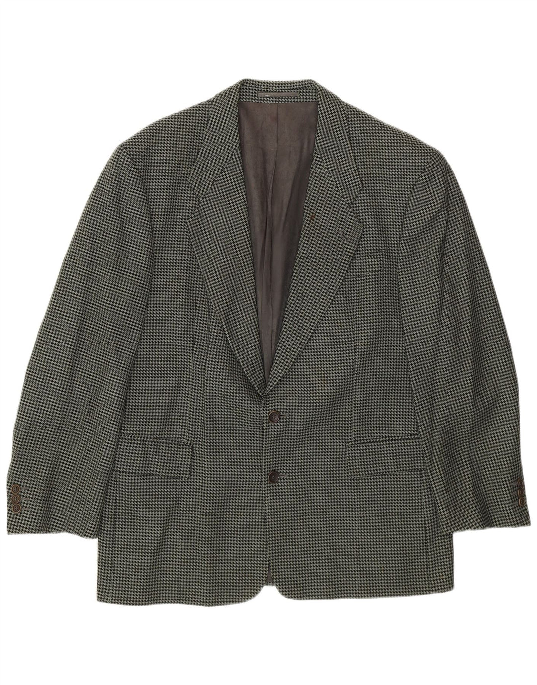 Hugo Boss Hommes Blazer Jacket IT 50 Large Vert Pied-de-Poule Laine Vierge