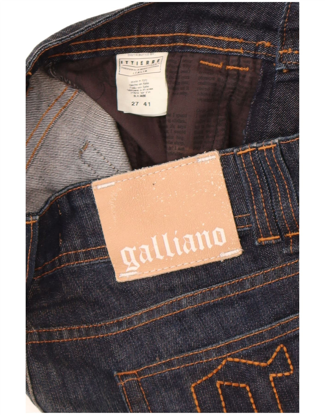 Galliano Jeans Slim Femme W27 L36 Bleu Marine Coton Designer