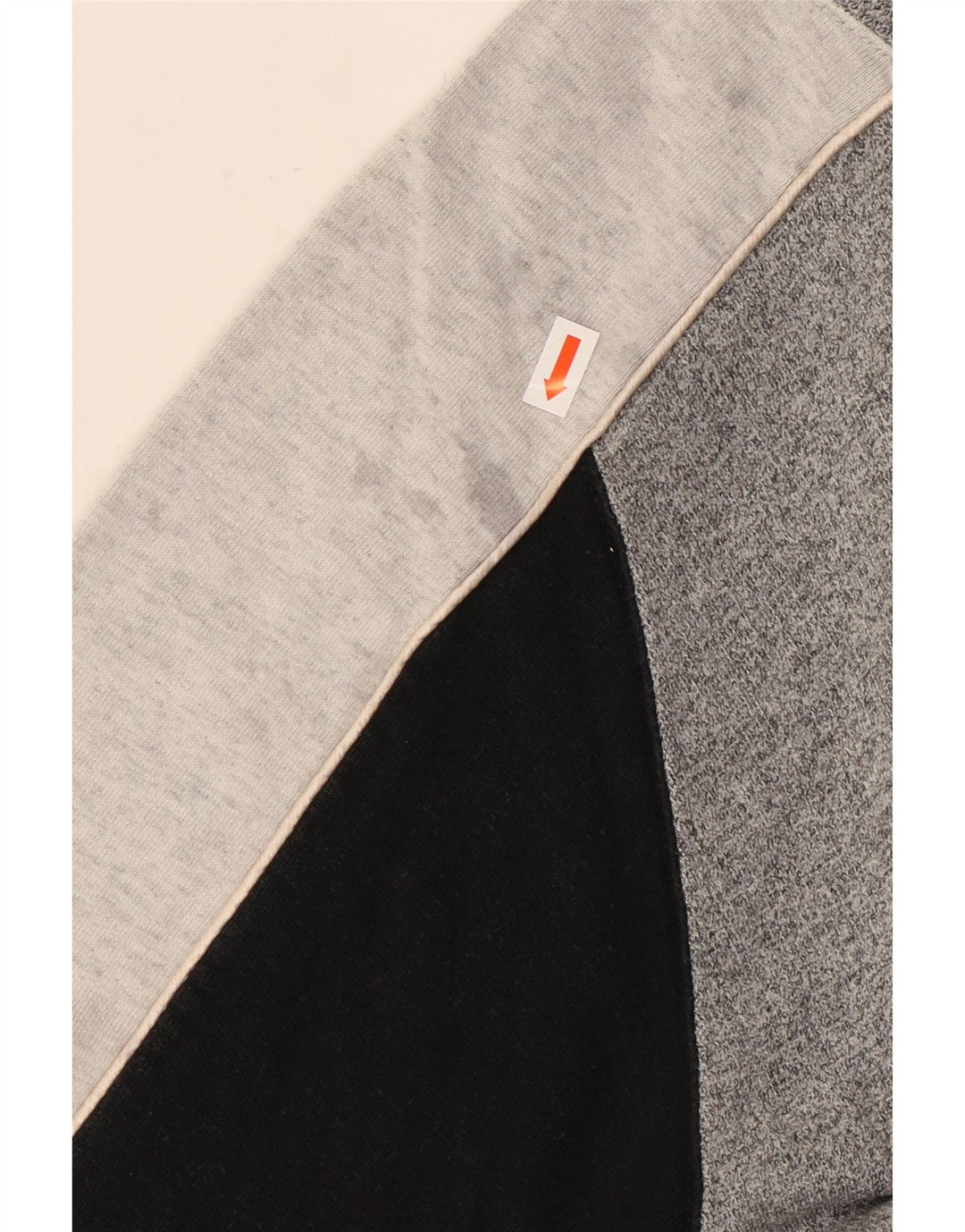 CHAMPION Sweat-shirt à col zippé pour homme, grand, gris, color block, en coton