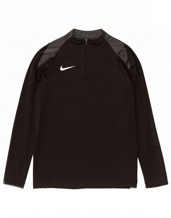 Nike Hommes Dri Fit Zip Neck Pull Survêtement Haut Large Noir Polyester