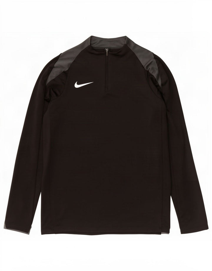 Nike Hommes Dri Fit Zip Neck Pull Survêtement Haut Large Noir Polyester