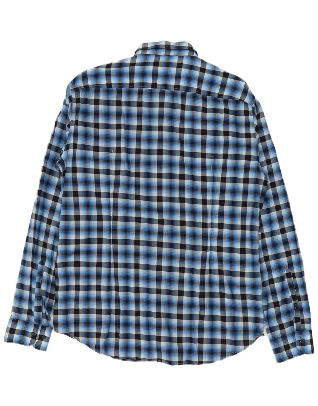 Hugo Boss Chemise Stretch Regular Fit en coton à grands carreaux bleus