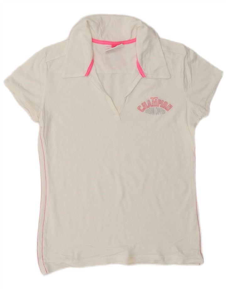 CHAMPION Polo Heritage Fit pour femme UK 12 Blanc moyen