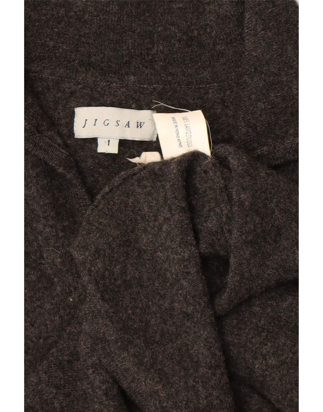 JIGSAW Robe pull à manches 3/4 pour femme UK 8 Small Gris Laine d'agneau