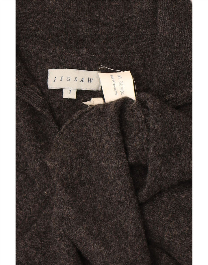 JIGSAW Robe pull à manches 3/4 pour femme UK 8 Small Gris Laine d'agneau