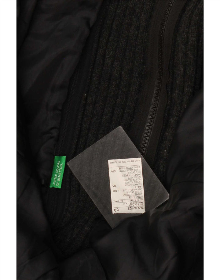Benetton Veste Blazer 2 Boutons Homme IT 50 Grande Laine Grise Mouchetée