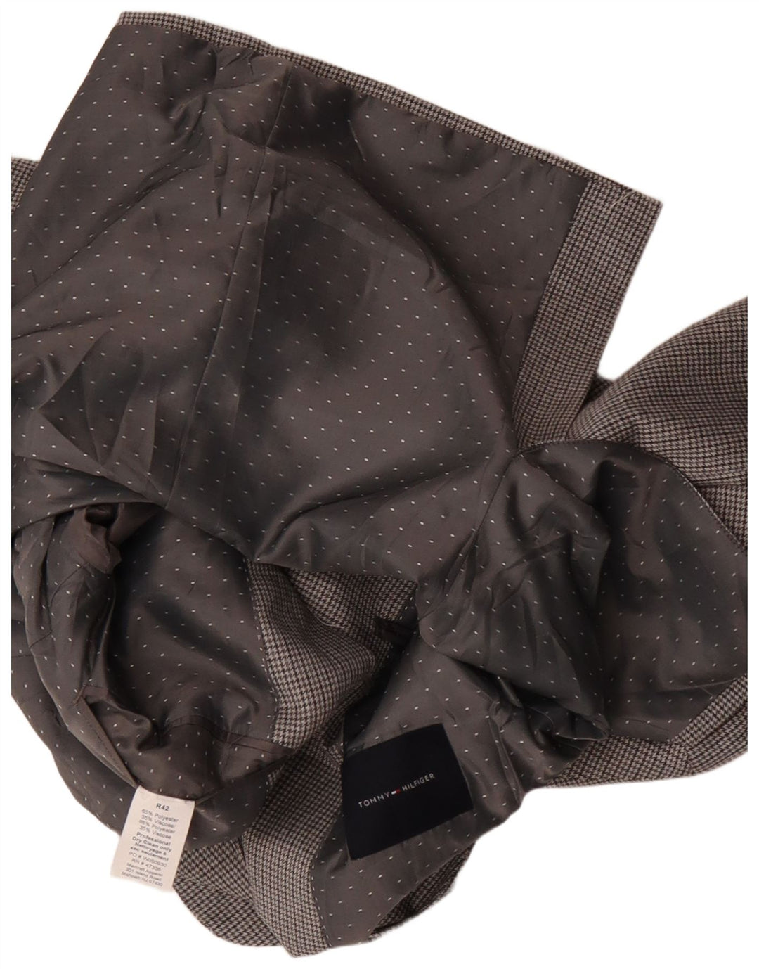 Tommy Hilfiger Veste blazer à 2 boutons pour homme US 42 XL Gris à carreaux Polyester