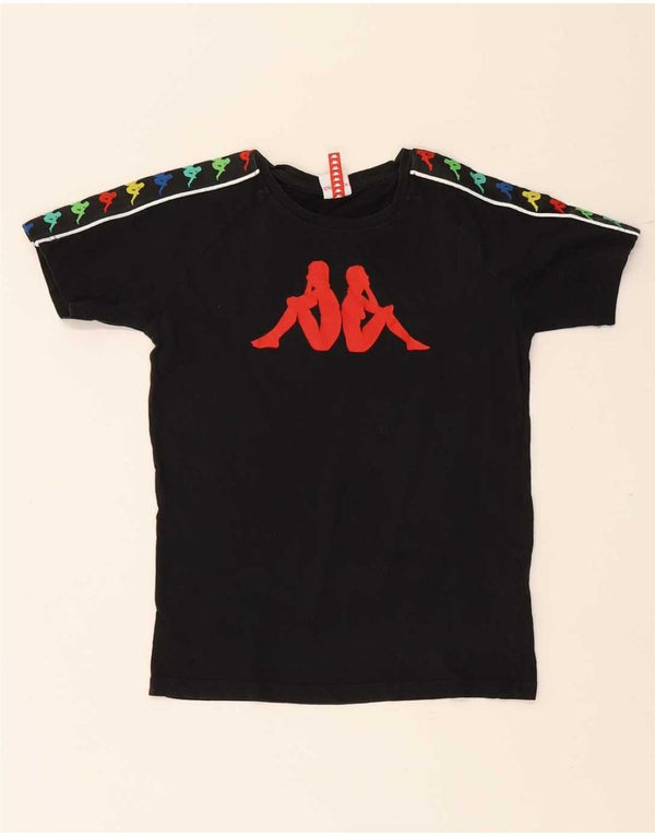 Kappa T-Shirt Graphique Garçon 11-12 ans Noir Coton