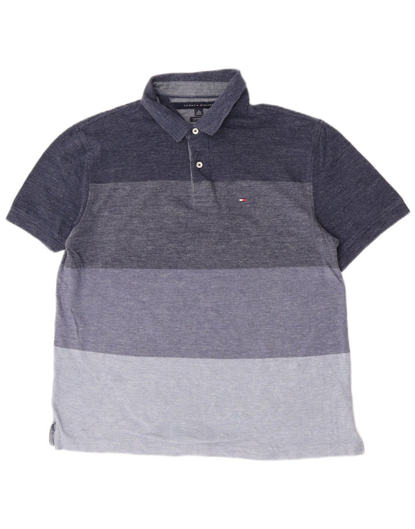 Tommy Hilfiger Polo sur mesure pour homme XL en coton color block bleu marine