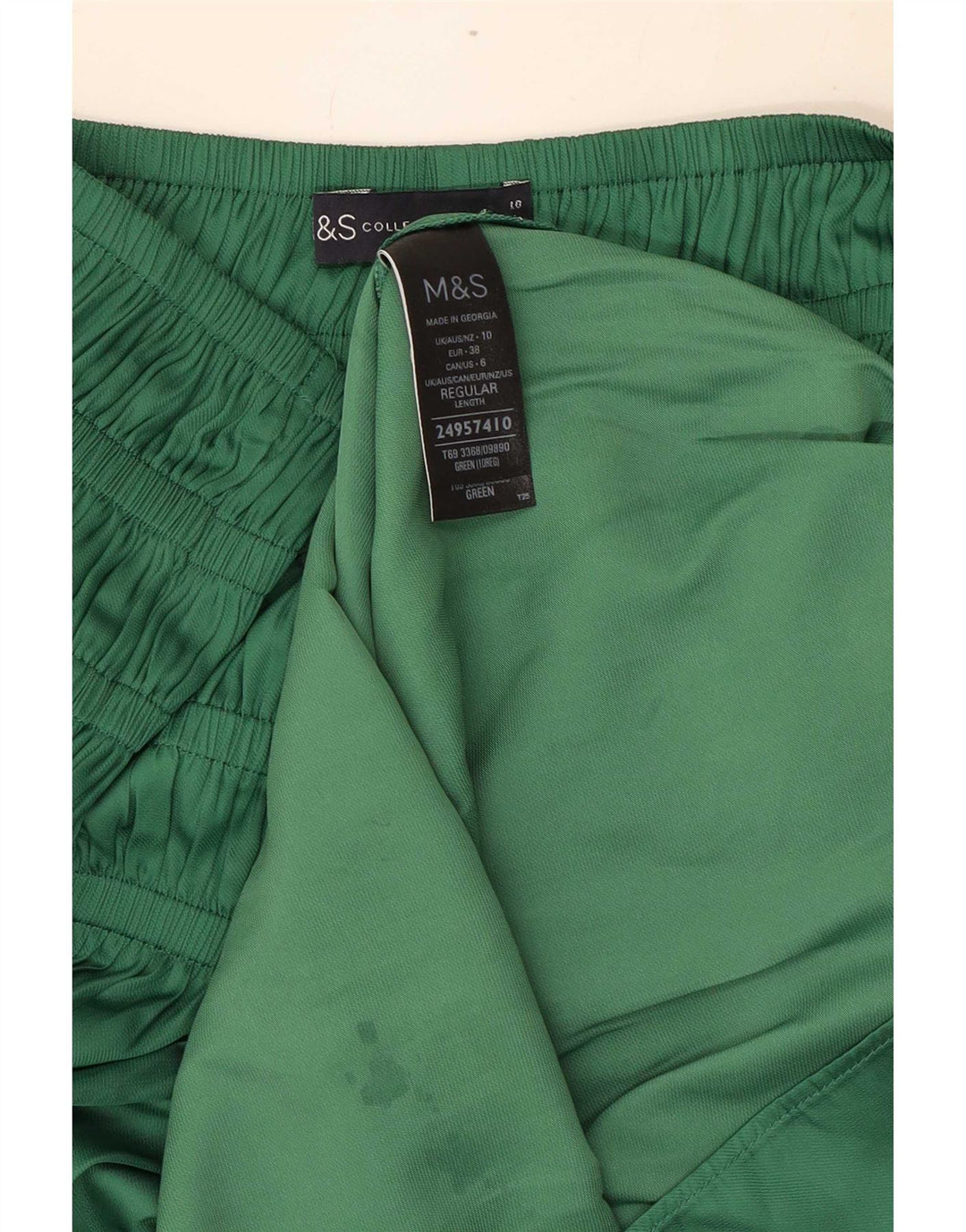 Marks & Spencer Jupe longue pour femme UK 10 Small W34 Vert Polyester