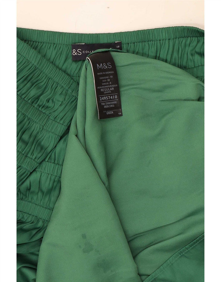 Marks & Spencer Jupe longue pour femme UK 10 Small W34 Vert Polyester