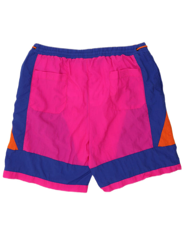 vintage Short de bain homme XL Bleu Colorblock Nylon