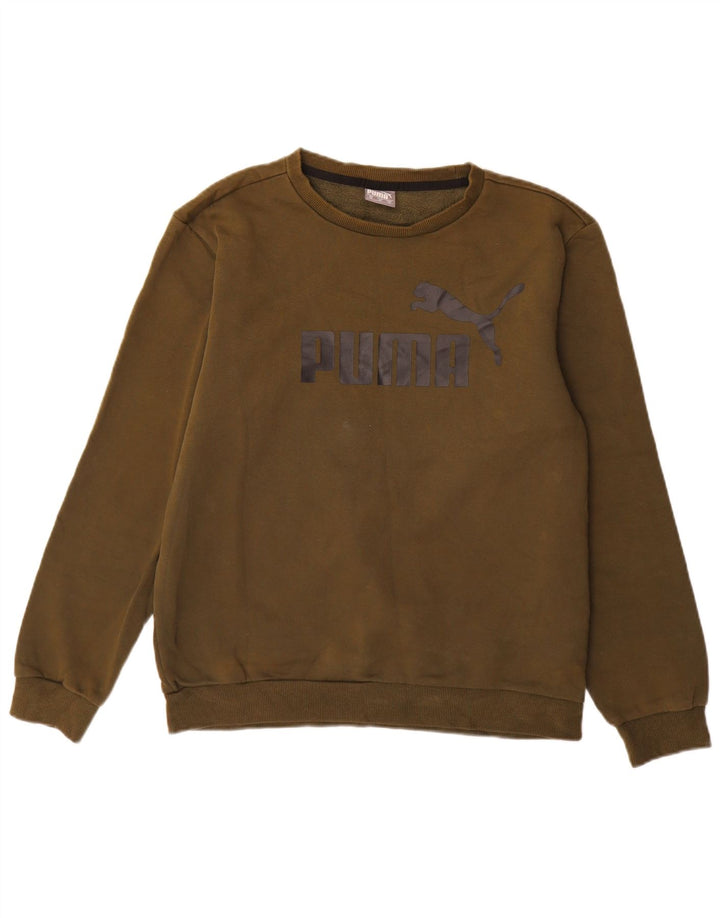 Puma Sweat-Shirt Graphique Homme Kaki Moyen Coton