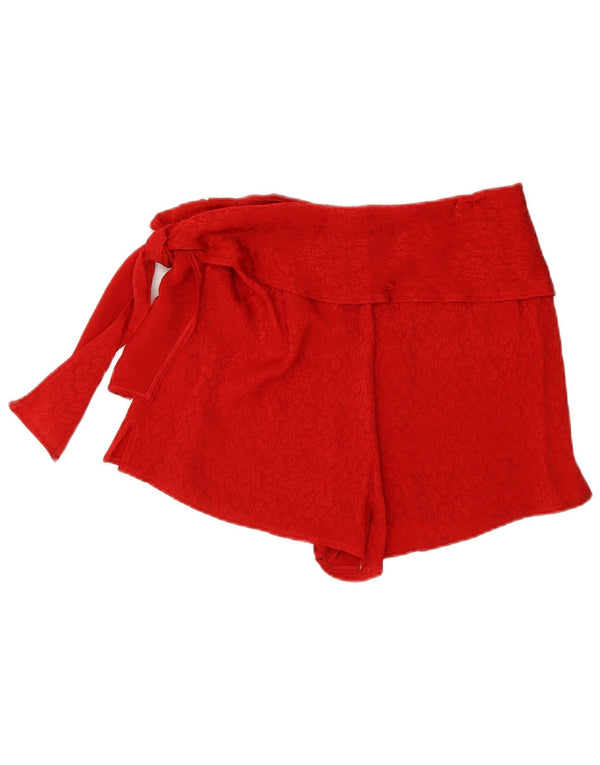 vintage Femmes Taille Haute Shorts Moyen W28 Rouge Floral