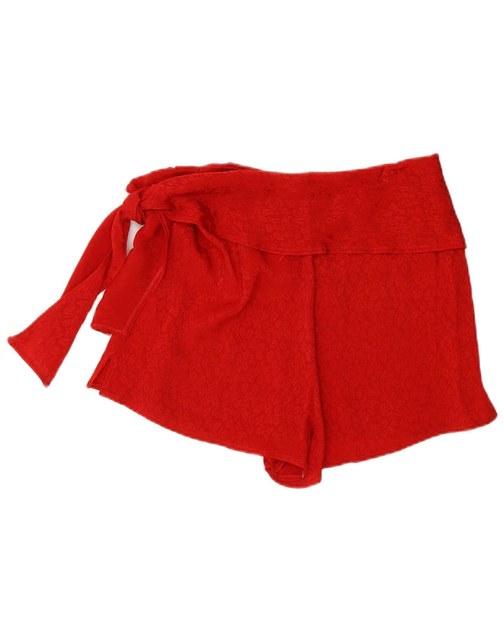 vintage Femmes Taille Haute Shorts Moyen W28 Rouge Floral