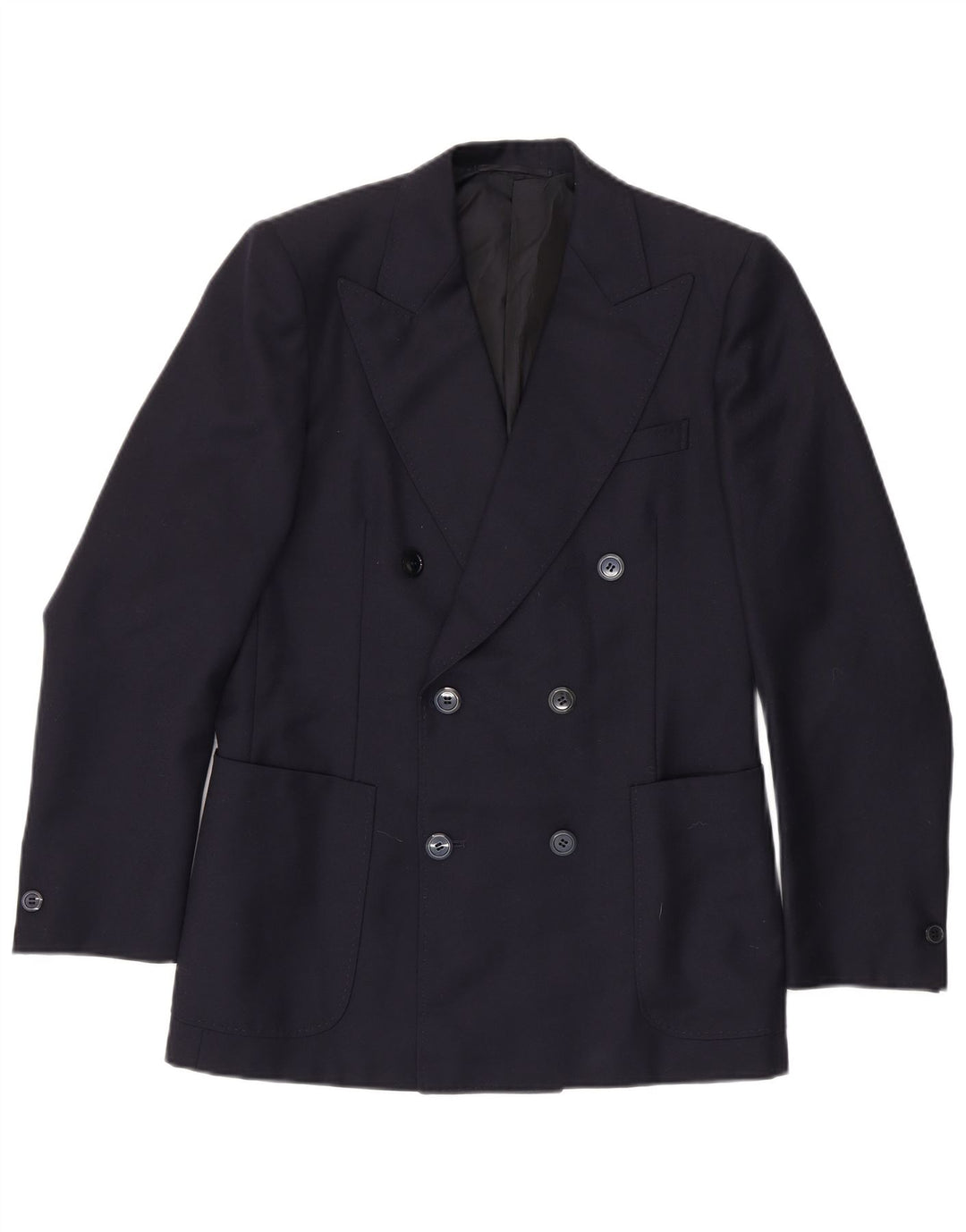 Veste Blazer Double Boutonnage Vintage Homme IT 48 Bleu Marine Moyen