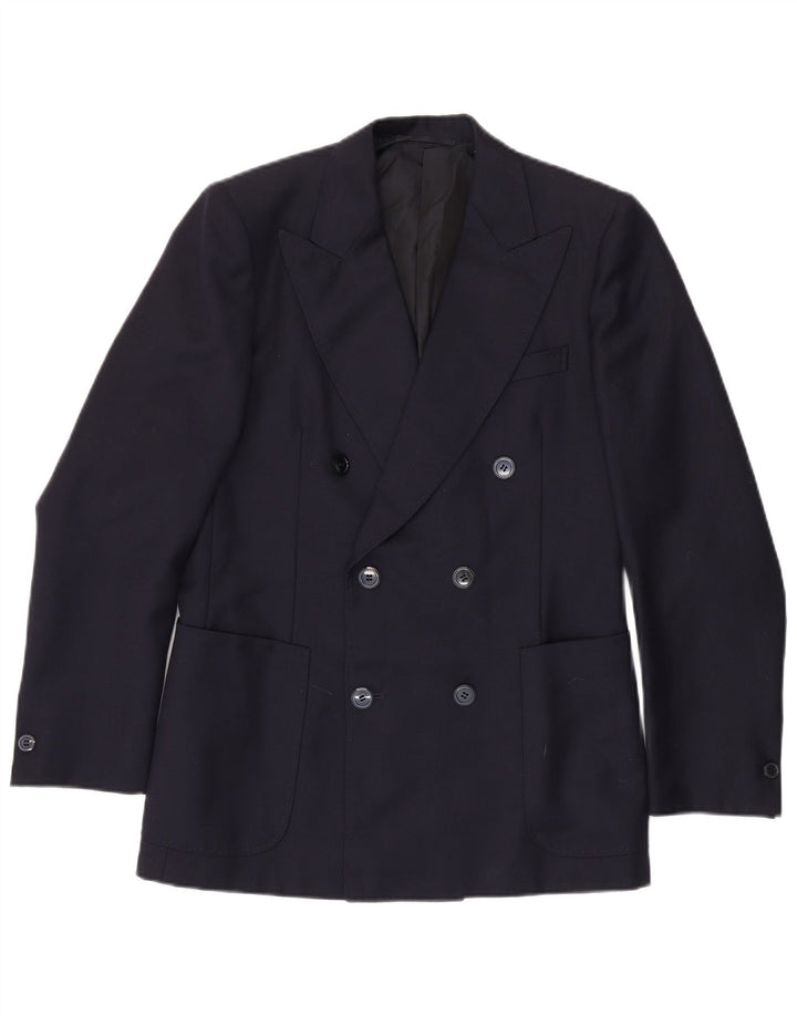 Veste Blazer Double Boutonnage Vintage Homme IT 48 Bleu Marine Moyen