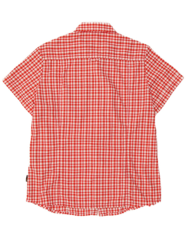 Jack Wolfskin Chemise à manches courtes pour femme UK 16 Large Red Check Polyamide