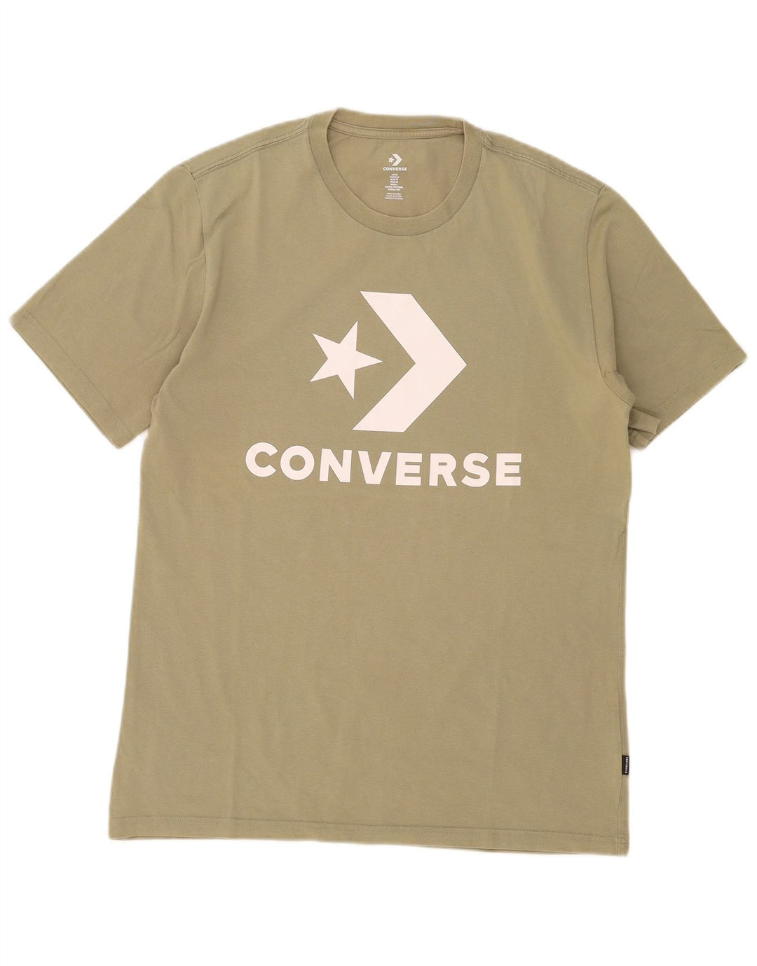 Converse T-Shirt Graphique Homme Kaki Moyen Coton