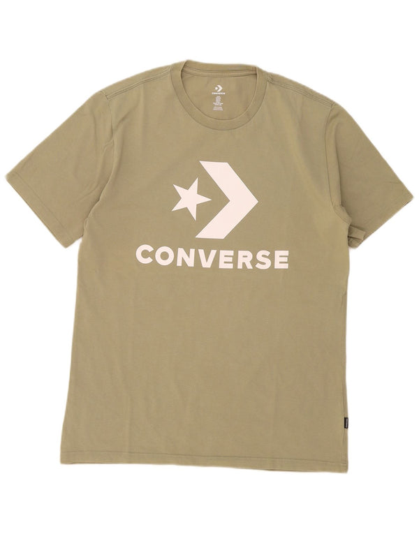 Converse T-Shirt Graphique Homme Kaki Moyen Coton