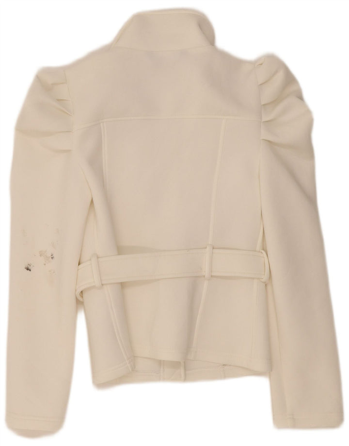 Zara Womens Bomber Jacket UK 10 Petit Blanc Polyester