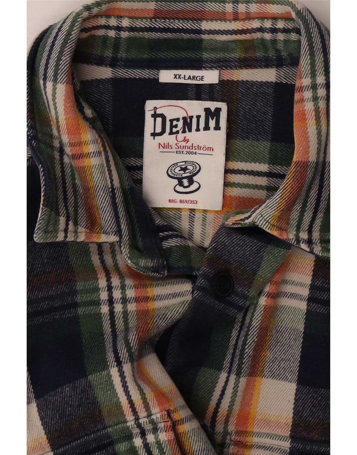 Nils Sundrstrom Chemise en flanelle pour homme 2XL à carreaux multicolores