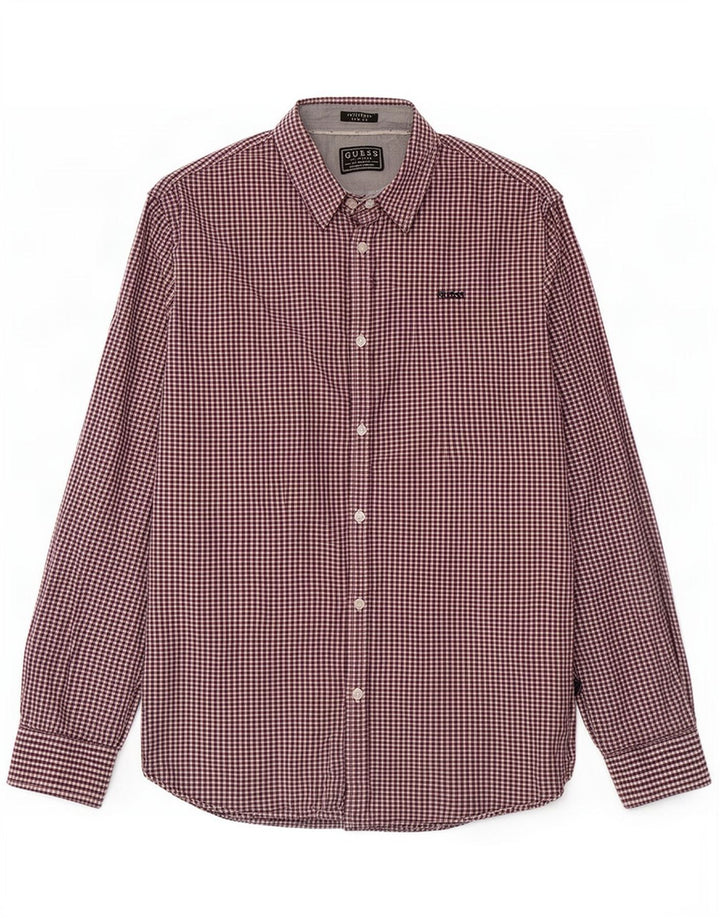Guess Chemise Slim Fit Homme Grand Coton Vichy Multicolore