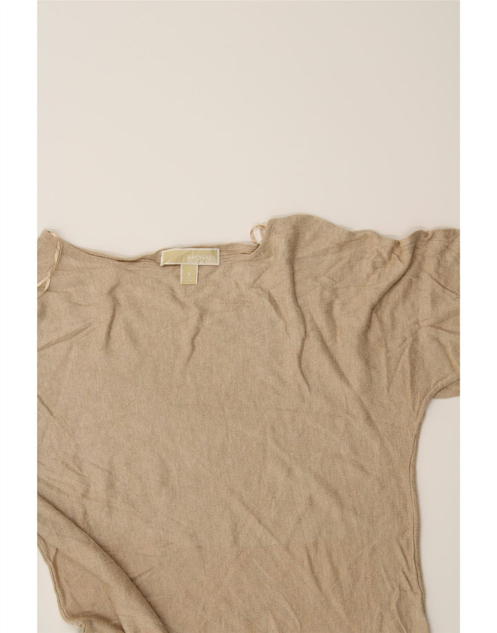 MICHAEL KORS Womens Top Long Sleeve UK 10 Small Beige Cotton Vintage Michael Kors and Second-Hand Michael Kors from Messina Hembry 