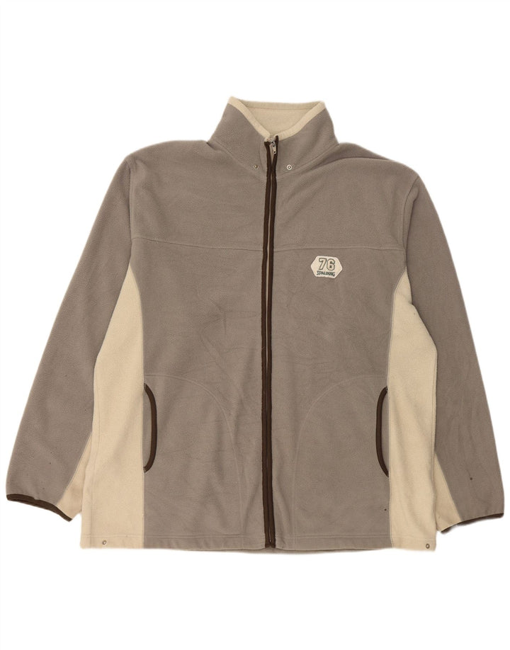 Spalding Veste polaire doublée pour homme UK 42 XL Gris Colorblock Polyester