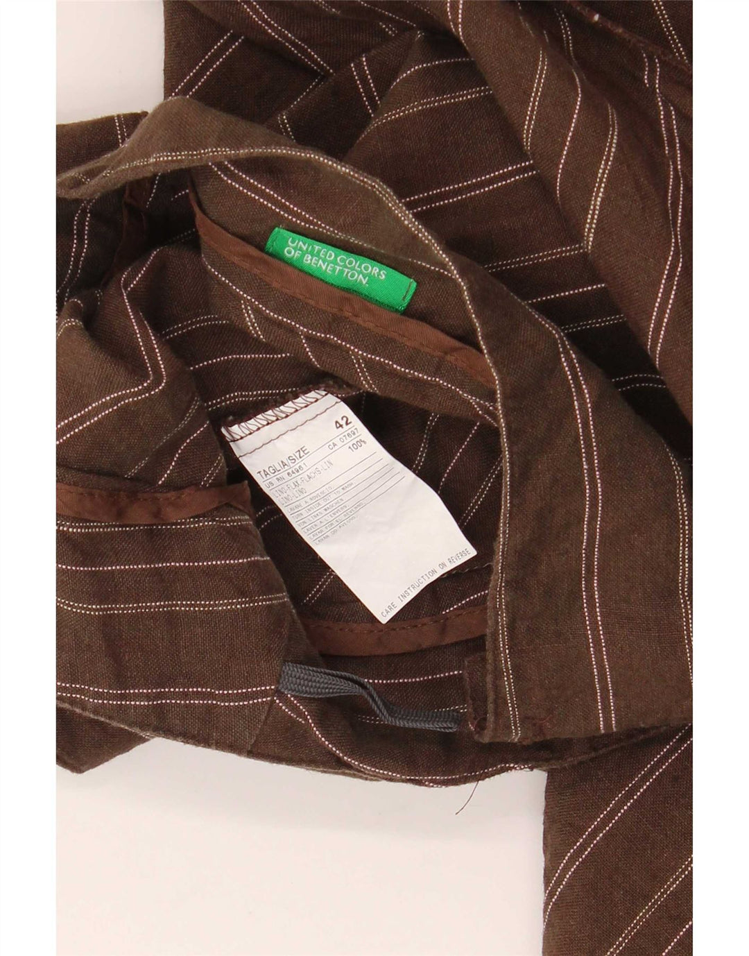 Benetton Jupe Asymétrique Portefeuille Femme IT 42 Medium W32 Marron Rayé