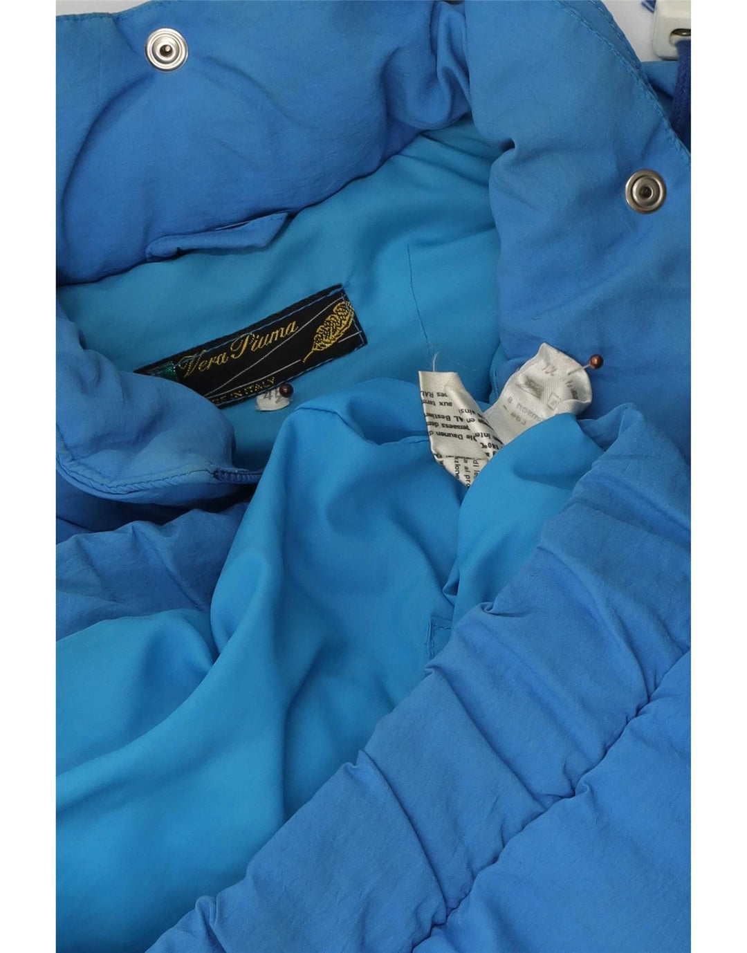Veste matelassée femme vintage IT 46 Grand Bleu Polyamide