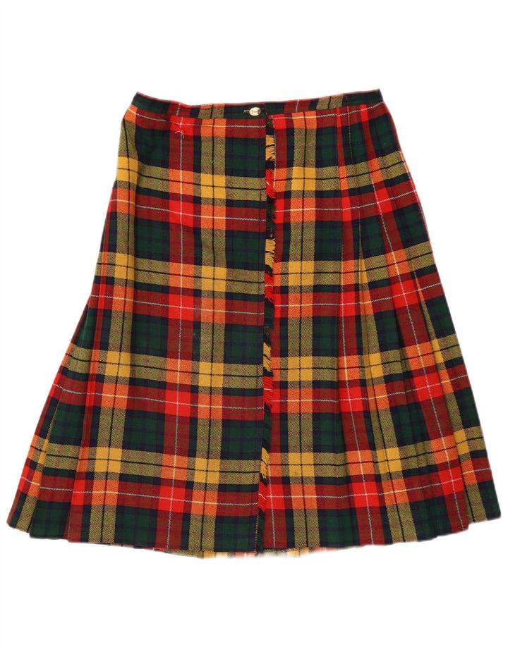 jupe portefeuille géométrique femme vintage IT 44 Medium W29 Plaid multicolore