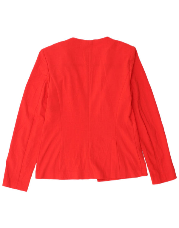 Marks & Spencer Veste Blazer Ouverte Femme UK 10 Petit Rouge Polyester