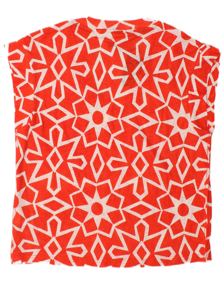 Blouse White Stuff Femme UK 12 Lin Géométrique Rouge Moyen