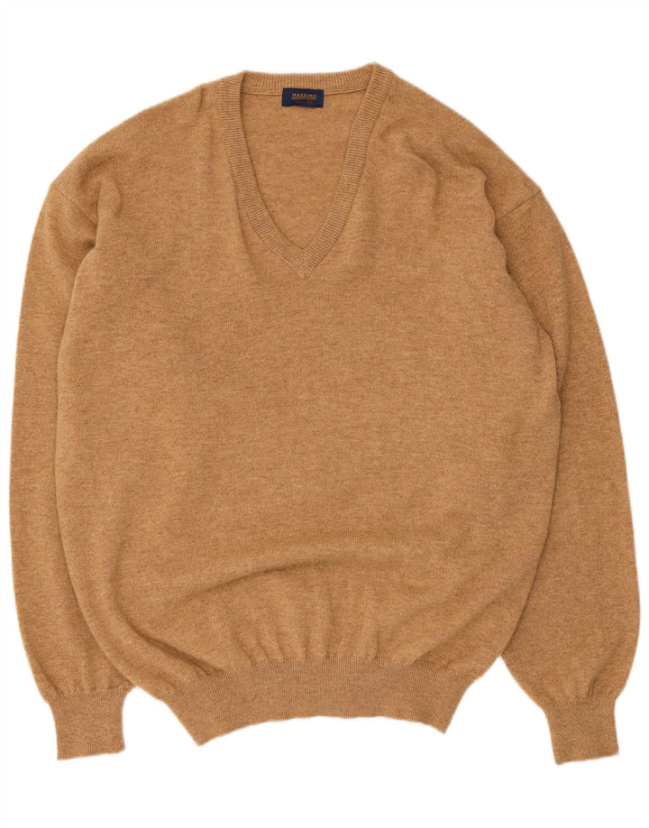 Massimo Dutti Pull Col V Homme XL Laine Beige