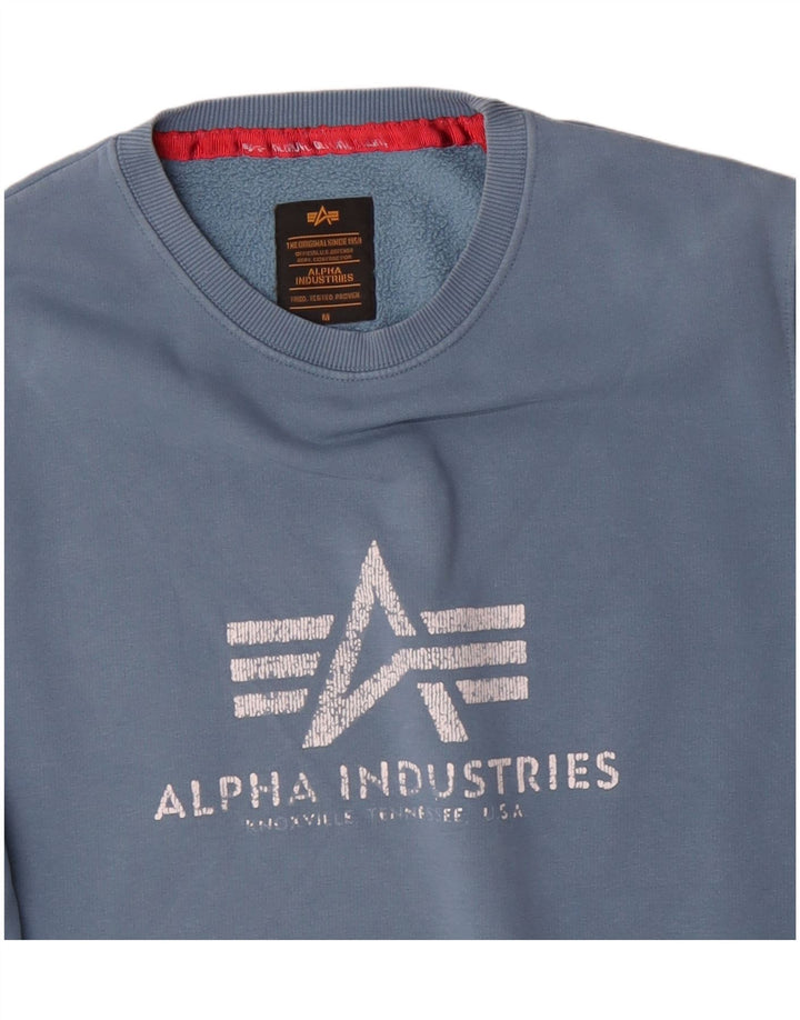 Alpha Industries Sweat-Shirt Graphique Homme Bleu Moyen Coton